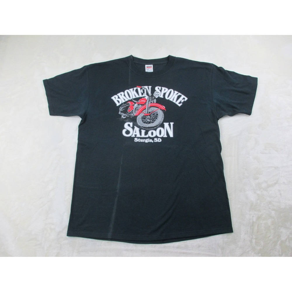 VINTAGE Sturgis Shirt Mens Extra Large Black Broken Spoke Saloon Biker 1992*